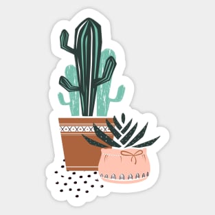 Cactuses and zebra plant Sticker